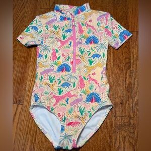 Boden Multicolor Dinosaur Print Swimsuit